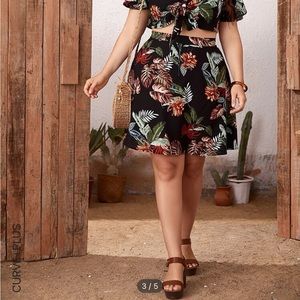 Plus Size Tropical Skirt - SHEIN